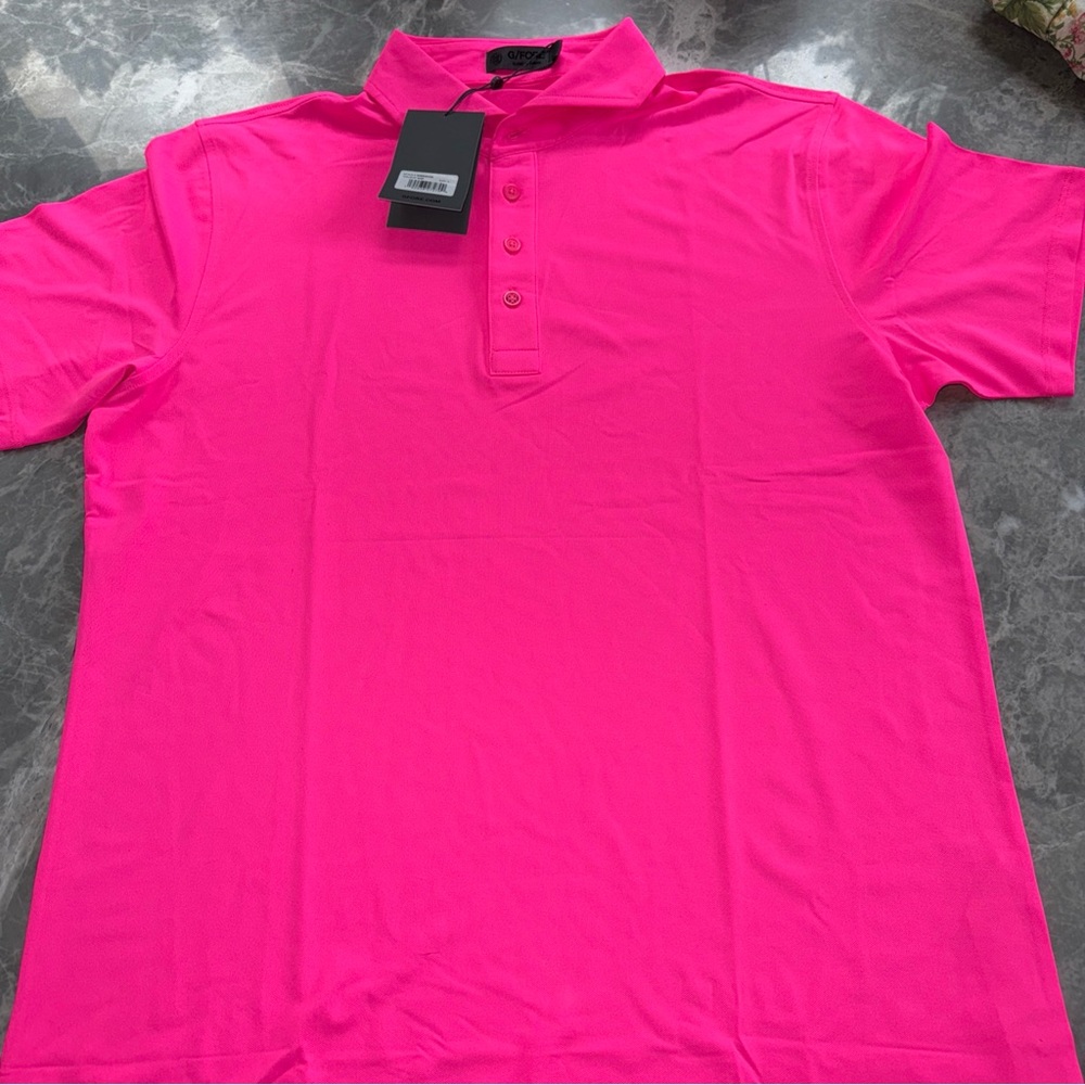 G/Fore Men's Large Knockout Pink Tour Pique Polo MSRP $120